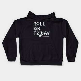 Roll on Friday [White text} Kids Hoodie